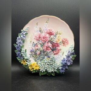 Lena Liu Garden Treasures Limited Edition Floral Butterfly Porcelain Plate Dish
